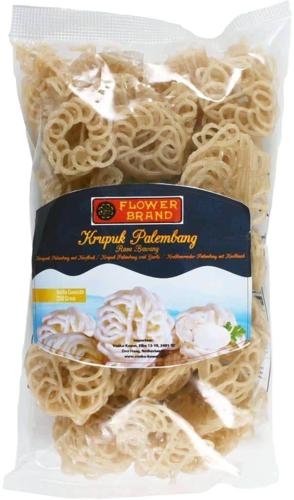 Krupuk palembang knoflook 250g Flower Brand (1)