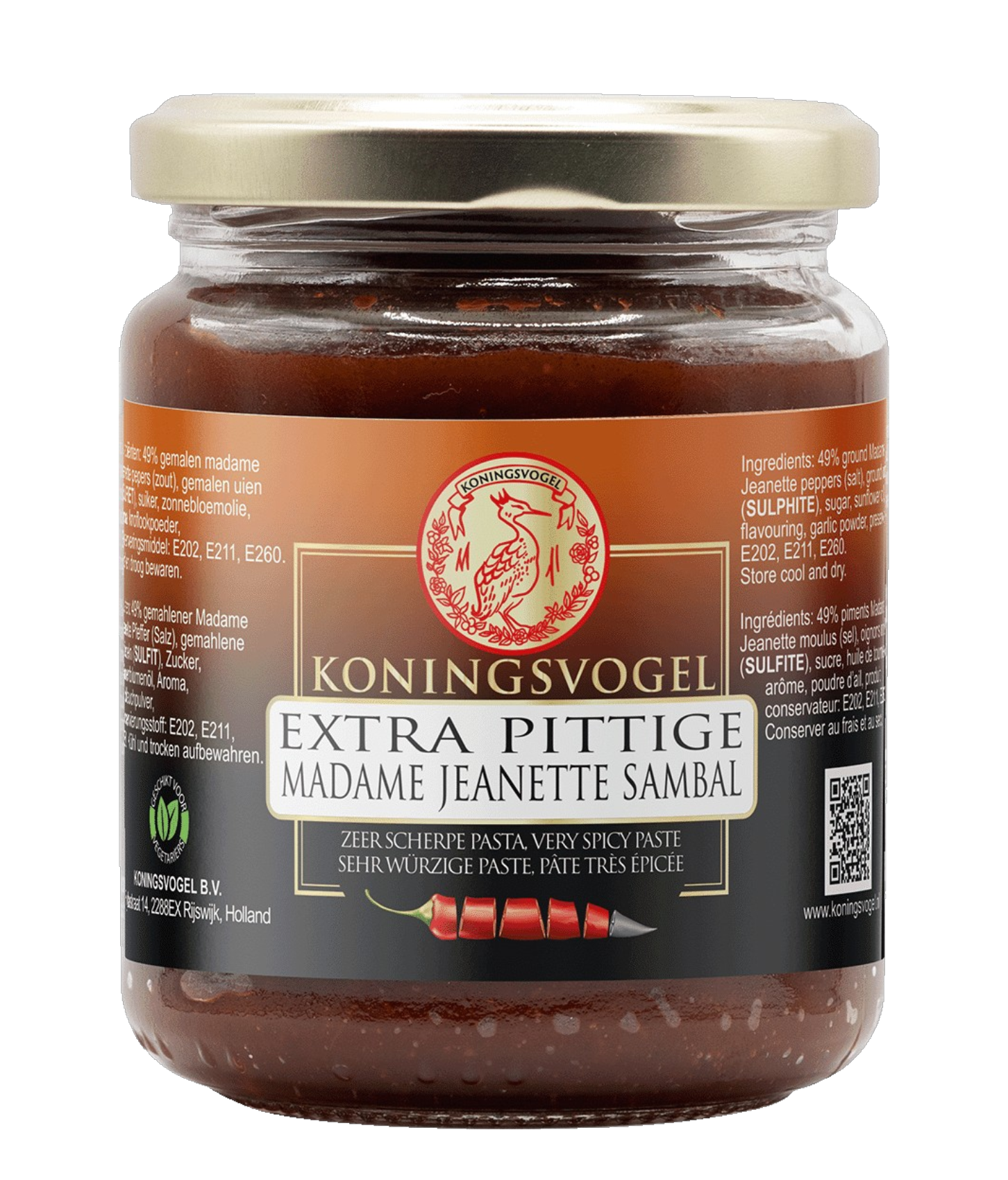 Extra Pittige Madame Jeanette sambal 200g(Koningsvogel BRAND)